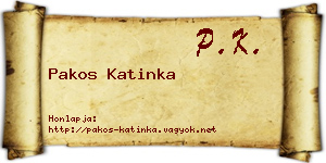 Pakos Katinka névjegykártya